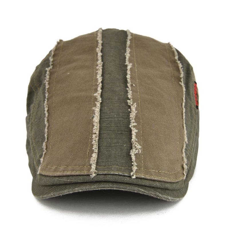 VOBOOM 100% Cotton Distressed Ivy Newsboy Caps Cabbie Gatsby Hat (Army Green) - Image 3